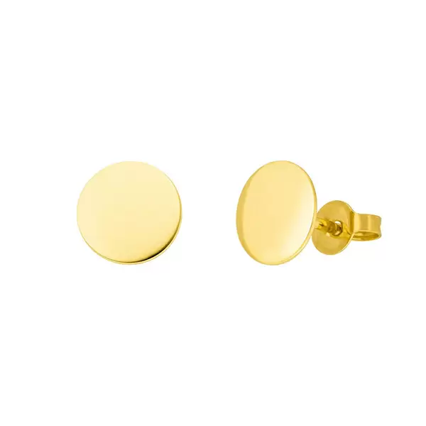Leaf Jewelry Ohrstecker Disc 8 mm, 14 K Gelbgold Neueste Stile