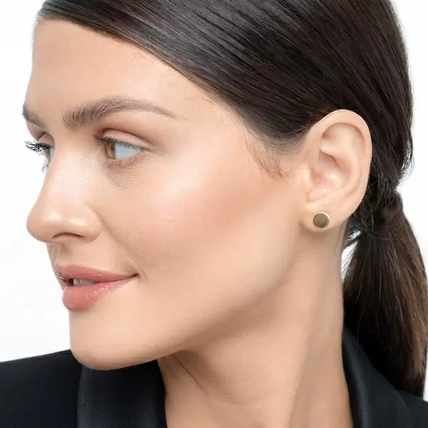 Leaf Jewelry Ohrstecker Disc 8 mm, 14 K Gelbgold Neueste Stile