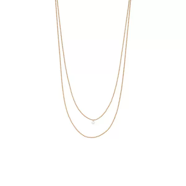 Leaf Jewelry Halskette Pure Double, Diamant, 14 K Rosegold Letzte 2 Tage