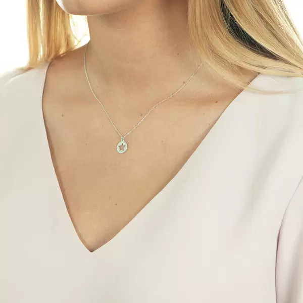 Leaf Jewelry Halskette Star, 14K Weissgold Letzter Tag