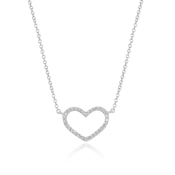 Leaf Jewelry Halskette Heart mit Diamanten, 18 K Weissgold Zeitbegrenzte Promotion