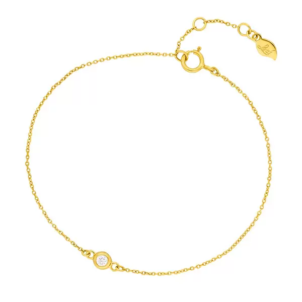 Leaf Jewelry Armkette "my first diamond", 14 K Gelbgold Bis zu 50% Rabatt