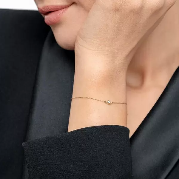 Leaf Jewelry Armkette "my first diamond", 14 K Gelbgold Bis zu 50% Rabatt