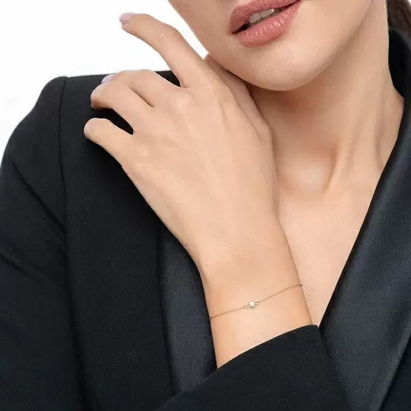 Leaf Jewelry Armkette "my first diamond", 14 K Gelbgold Bis zu 50% Rabatt