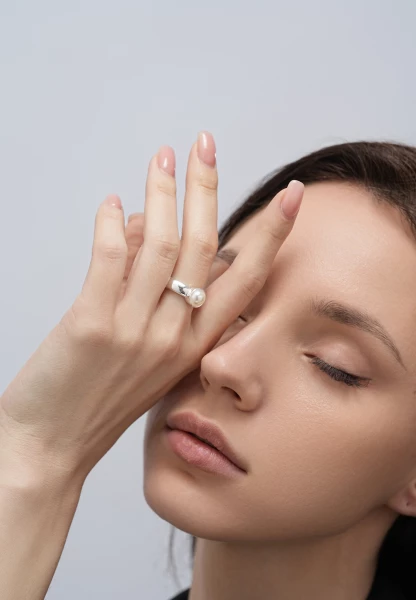 Leslii Ring silber Perle Weihnachtsangebot