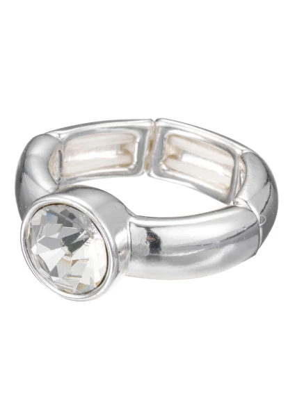 Leslii Ring silber mit rundem Kristall Lagerräumung
