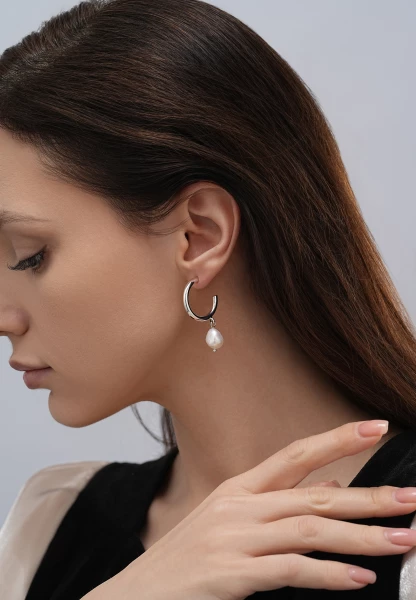 Leslii Creolen Pearls Silber Weihnachtsangebot