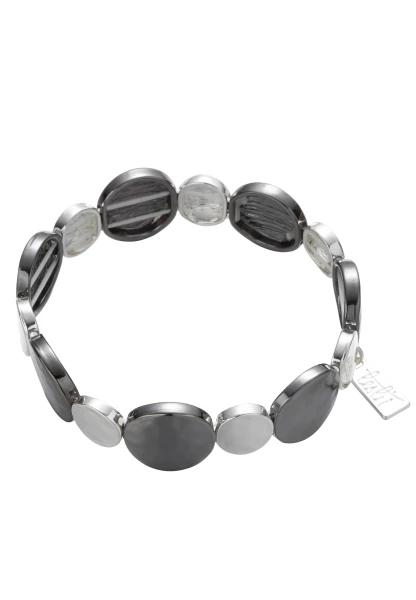 Leslii Armband Round Look in Silber Schwarz Preisnachlass