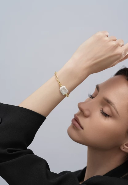 Leslii Armband Glieder Perle in Gold Weihnachtsangebot
