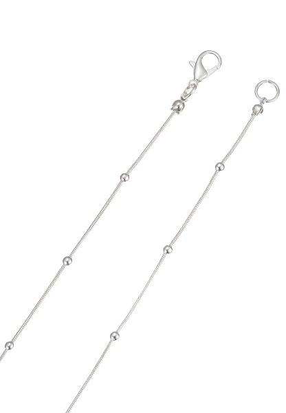 Leslii Lange Halskette Glasstein Silber Weiß Neuheiten