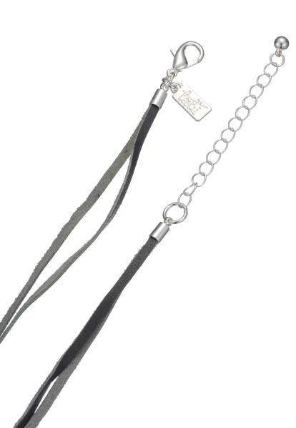 Leslii Lange Halskette Herz in Silber Grau Super Sparpreis