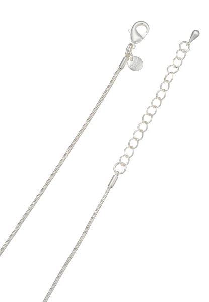 Leslii Lange Halskette Matt Oval Silber Schwarz Neueste Stile