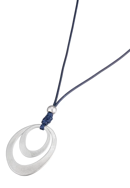 Leslii Lange Halskette Matt Oval in Blau Black Friday Preise