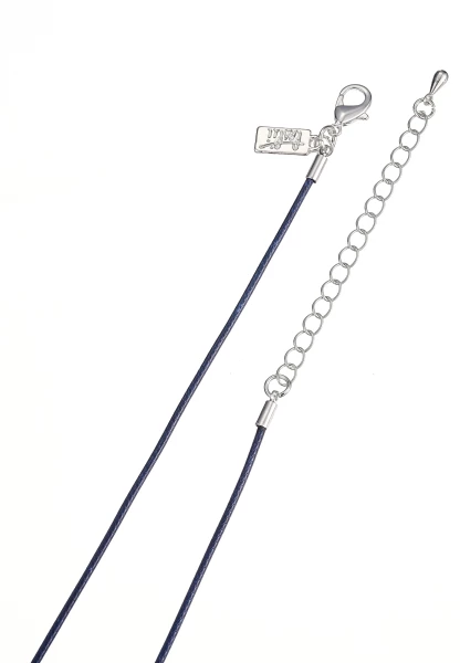 Leslii Lange Halskette Matt Oval in Blau Black Friday Preise