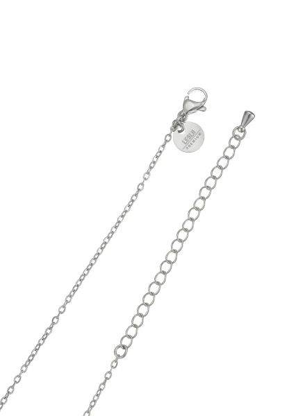 Leslii Lange Kette Oval Stein Edelstahl Silber 50% Rabatt für begrenzte Zeit