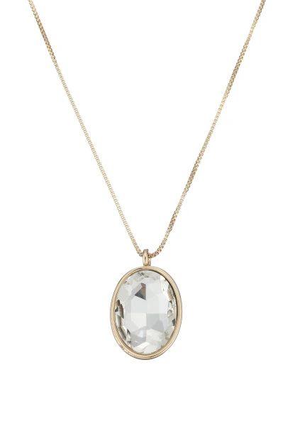 Leslii Lange Kette Oval Glasstein Gold Auslauf