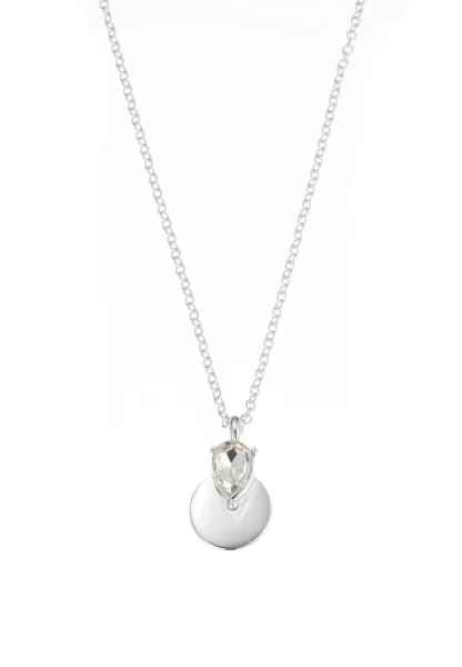 Leslii Kurze Kette Glasstein Anhänger Silber im Angebot