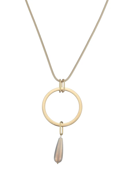 Leslii Lange Kette Ring Tropfen Edelstahl Gold Meist gekauft