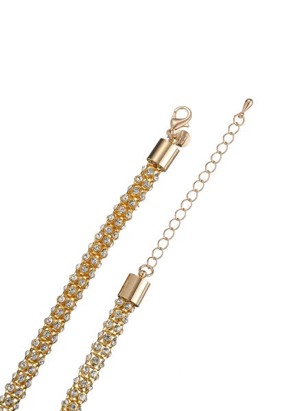 Leslii Kurze Halskette Glitzer Kristall in Gold Versandkostenfrei