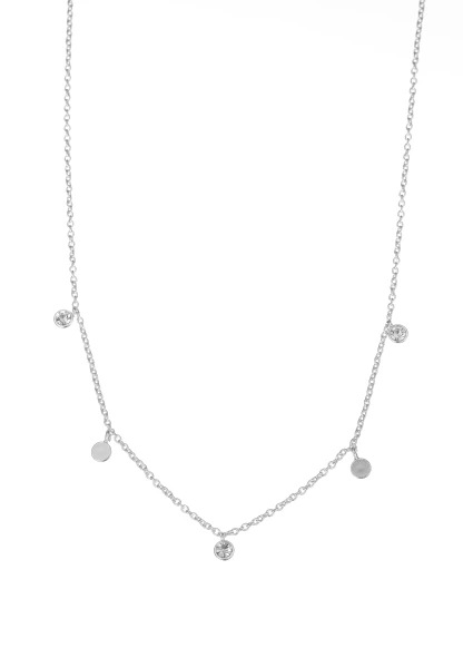 Leslii kurze Kette Recycled Kristall versilbert Osterangebot