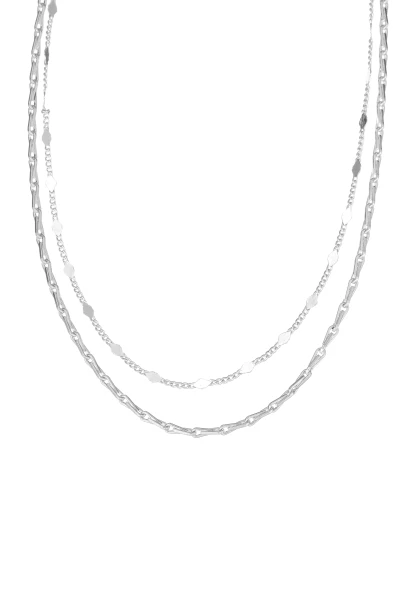 Leslii kurze Layering-Kette Recycled versilbert Muttertagsangebot