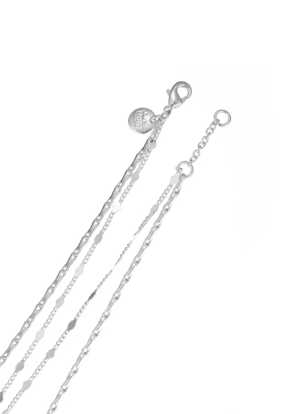Leslii kurze Layering-Kette Recycled versilbert Muttertagsangebot