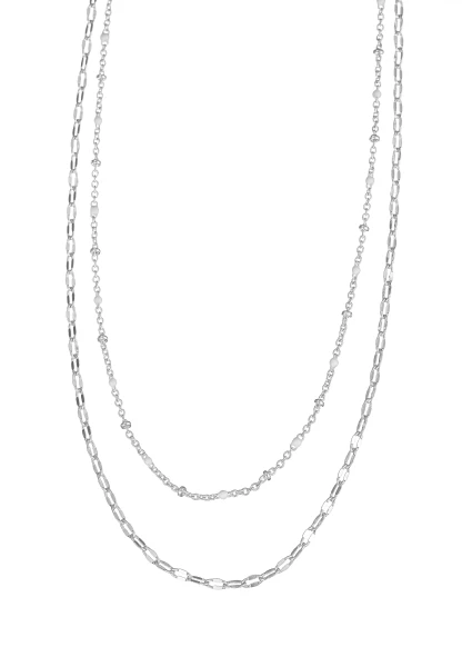 Leslii kurze Layering-Kette Recycled versilbert Valentinstagsangebot