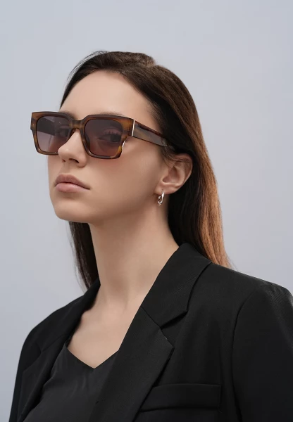 Leslii Sonnenbrille Retro Look Damen Sunglasses Designerbrille in Braun Zeitlich begrenztes Angebot