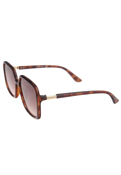 Leslii Sonnenbrille Damen Square Horn-Optik braune Designerbrille Sunglasses Kunststoff Braun Riesige Ersparnisse