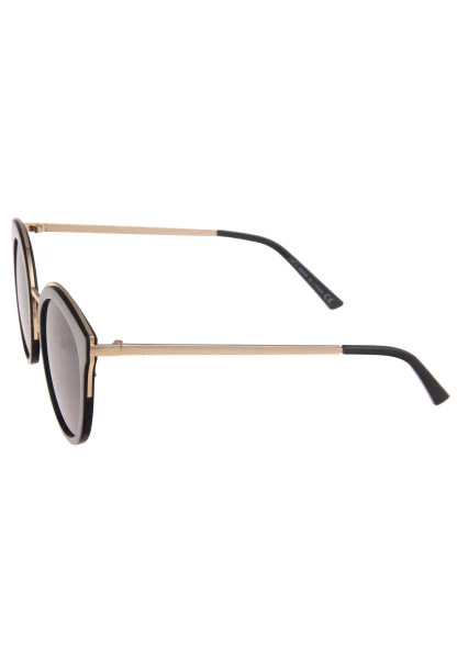Leslii Sonnenbrille Damen Cateye schwarze Sonnenbrille Designerbrille Sunglasses Metall Schwarz Gold Wochenangebot