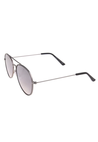 Leslii Sonnenbrille Damen Piloten-Brille Doppelsteg Designerbrille Sunglasses Metall Schwarz Silber Bis zu 50% Rabatt