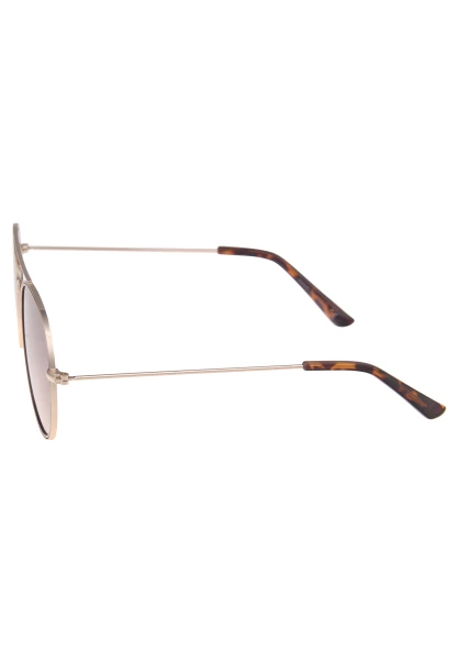 Leslii Sonnenbrille Damen Piloten-Brille Doppelsteg Designerbrille Sunglasses Metall Gold Braun Bis zu 60% Rabatt
