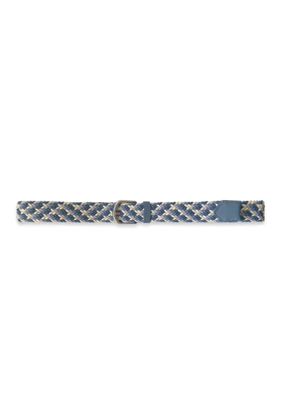 -50% SALE! Leslii Flechtgürtel Stretch mit Leder Applikation in Blau Creme Fabrik Onlineshop