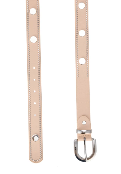 Leslii Damen-Gürtel Nieten-Gürtel Kunstleder beiger Gürtel Basic-Gürtel Business Sand Begrenztes Angebot
