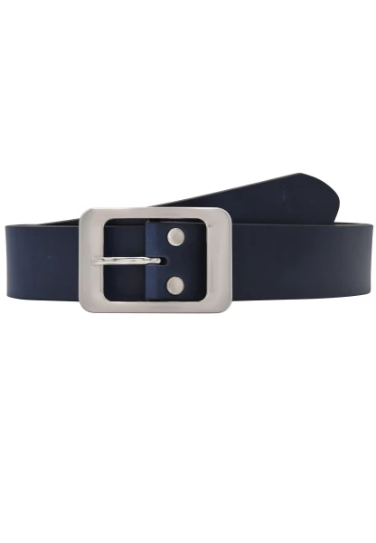 Leslii Gürtel echter Leder-Gürtel Rindsleder Basic dunkelblauer Gürtel Breite 4cm Navy Silber Blau Cyber Monday