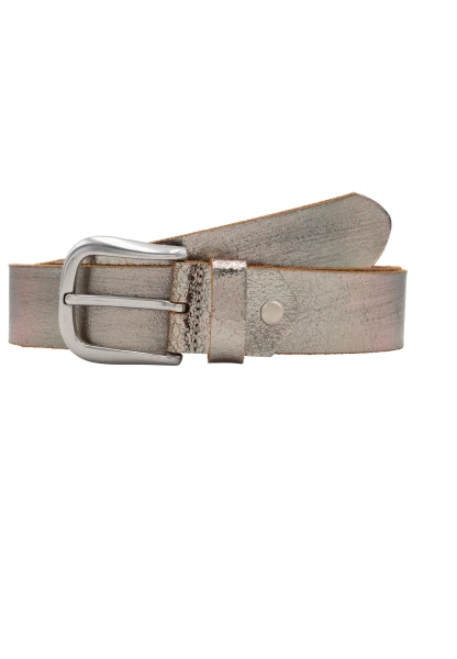 Leslii Gürtel echter Ledergürtel used look Metallic grau Gun Metal Osterangebot