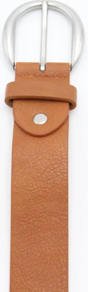 Leslii Damen-Gürtel Basic Uni einfarbig brauner Gürtel Breite 3,5cm Dornschließe Silber Cognac Muttertagsangebot