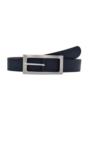 Leslii Premium Gürtel echter Leder-Gürtel blauer Gürtel Kalbs-Nappaleder Breite 3cm Narbung Navy Sil Valentinstagsangebot