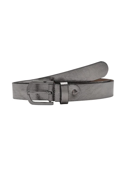 Leslii Premium Gürtel Leder-Gürtel grauer Gürtel Kalbs-Nappaleder Breite 3cm Narbung Gun Metal Grau Super Sparpreis