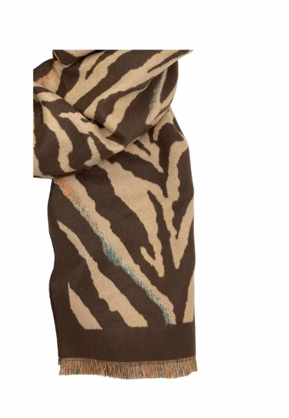 Leslii Schal mit Zebra-Muster Coffee Braun 2025