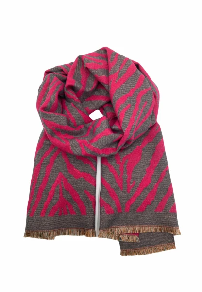 Leslii Schal mit Zebra-Muster Pink Auslauf