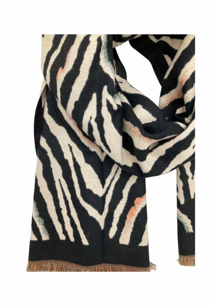 Leslii Schal mit Zebra-Muster Schwarz Angebote