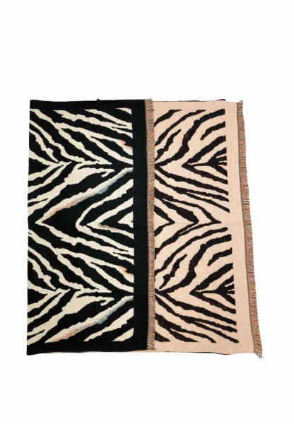 Leslii Schal mit Zebra-Muster Schwarz Angebote