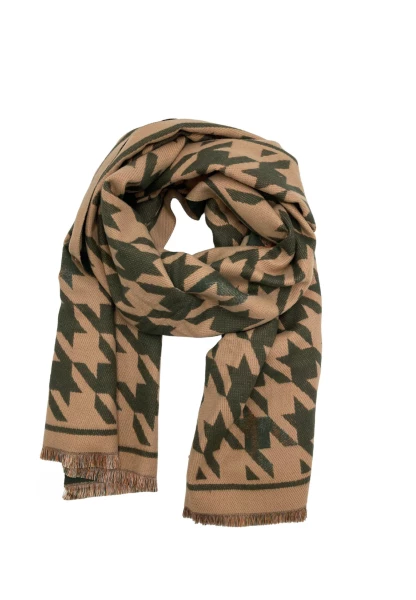 Leslii Schal mit Pepita-Muster Oliv Beige Schlussverkauf