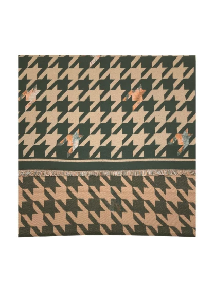 Leslii Schal mit Pepita-Muster Oliv Beige Schlussverkauf