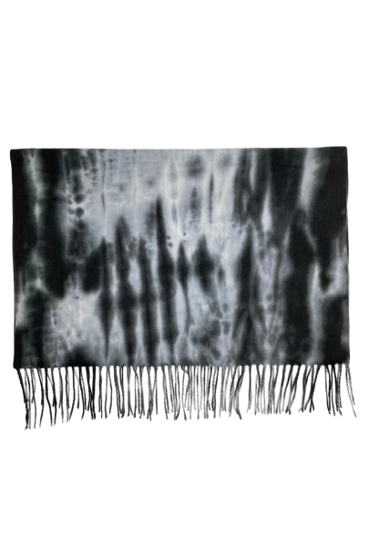 Leslii Schal Fransen Batik Schwarz Grau Sonderangebot