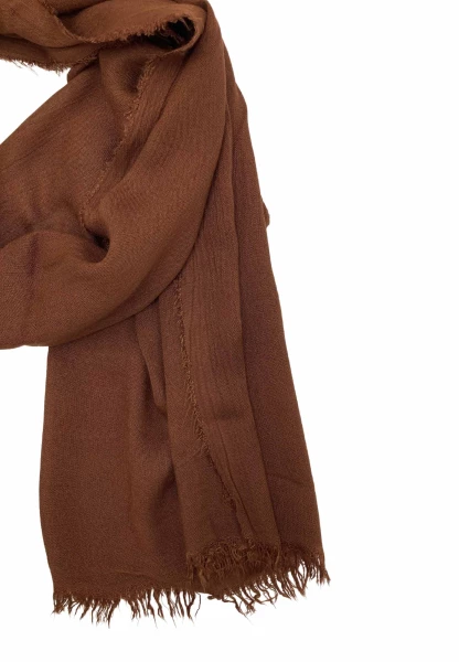 Leslii Schal Uni Viskose Bambus Cognac Braun Günstig kaufen
