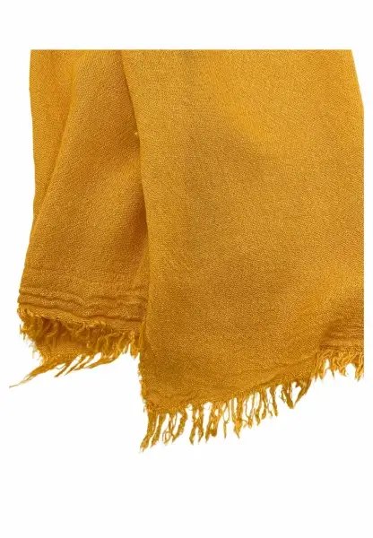 Leslii Schal Uni Viskose Bambus Natur-Schal senffarbener Schal nachhaltig Bamboo Indoor Schal Curry Saisonschlussverkauf