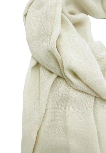 Leslii Schal Uni Viskose Bambus Natur-Schal weißer Schal einfarbig nachhaltig Bamboo Creme Saisonale Angebote
