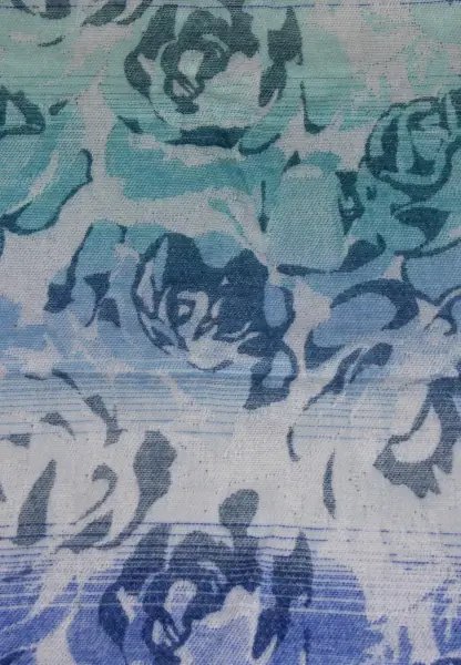 -50% SALE Leslii Schal Blumen-Muster Rosen gemusterter Fransen-Schal Muster-Schal in Blau Mint Letzte 3 Tage